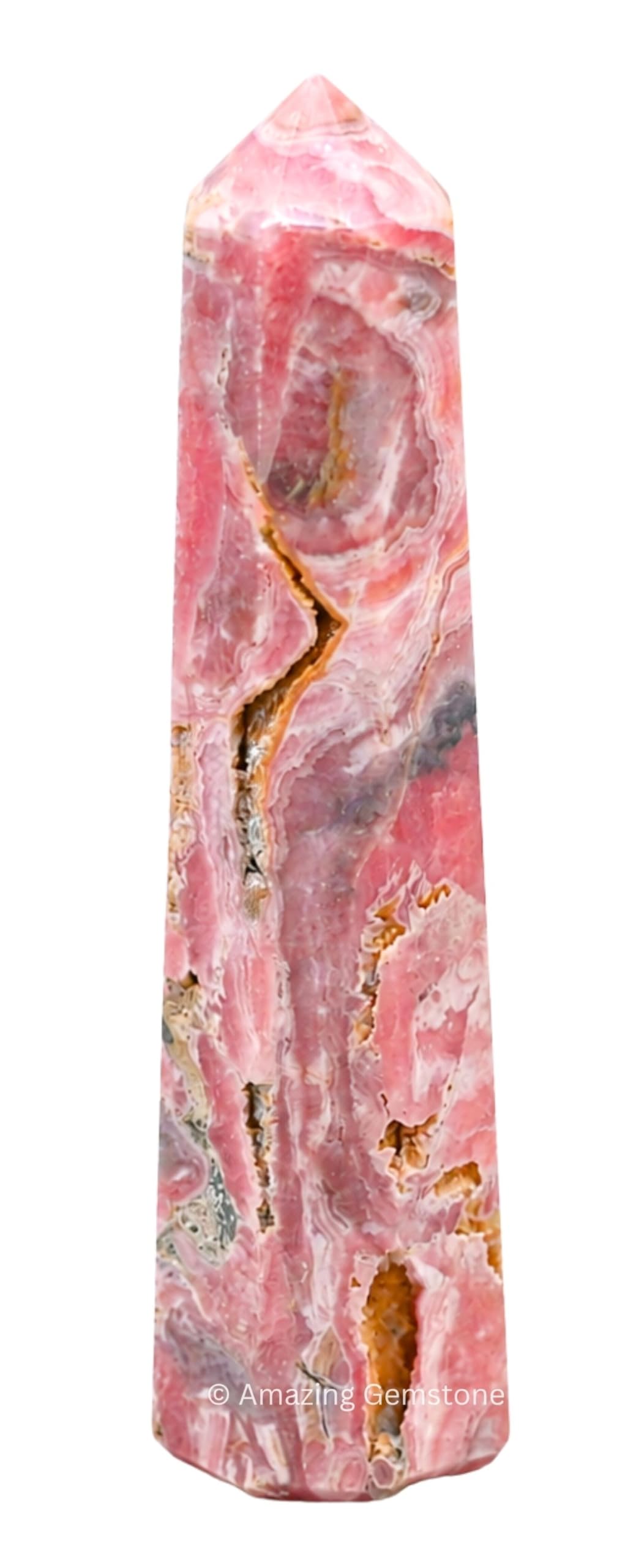 Amazing Gemstone Rhodochrosite Crystal Towers ~ Natural Healing Crystal Point Obelisk for Reiki Healing and Crystal Grid (3" to 4" INCH)