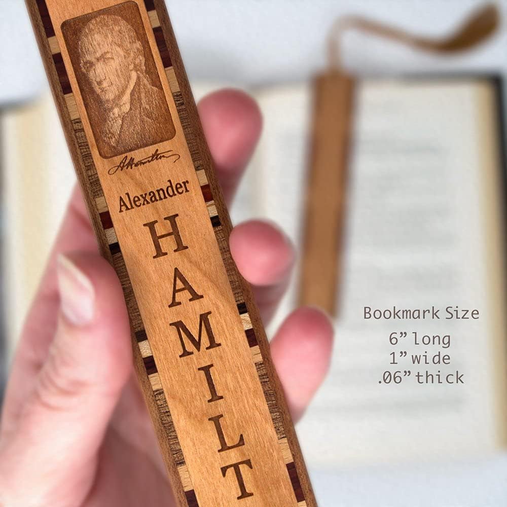 amazon com personalized alexander hamilton photo with signature 1st united states secretary of the treasury engraved wooden bookmark with tassel made in usa search b071p71lg6 for non personalized version office products