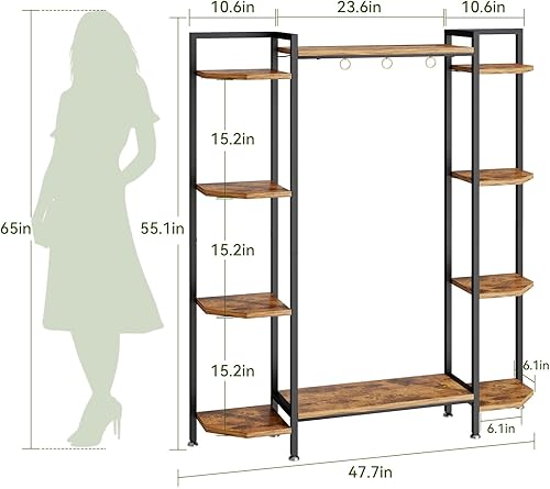 Miniatura 5 de C1 - Soporte para plantas de interior con 6 luces de crecimiento, soporte de metal grande de 6 niveles, estante para plantas de 55 pulgadas de alto