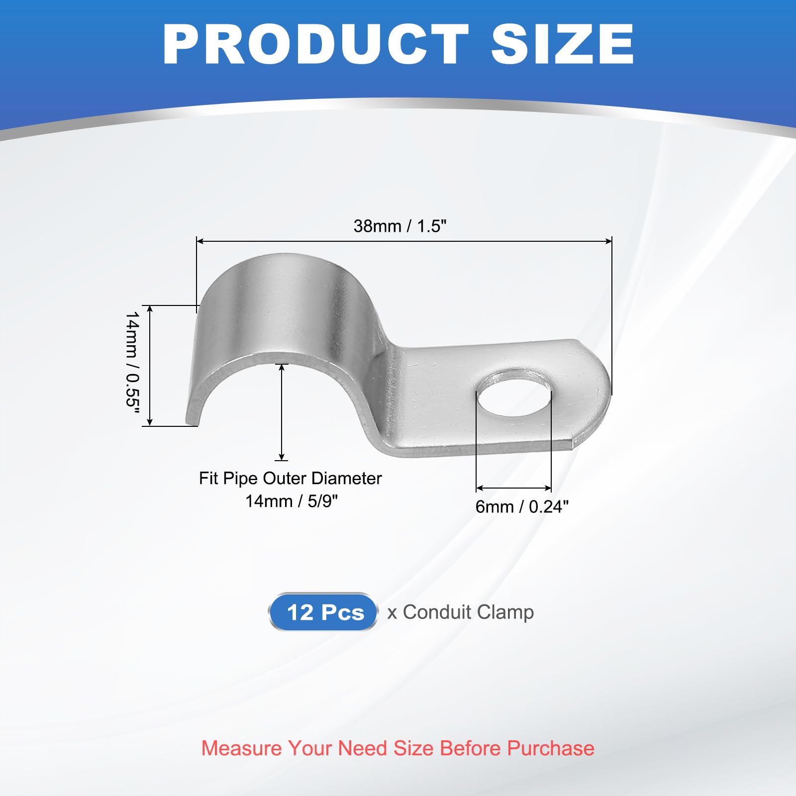 PATIKIL 14mm Rigid Pipe Strap - Image 2