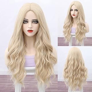 Long Blonde Wig Wavy,Long Blonde Curly Wig Cosplay,Halloween Costume Wigs For Women