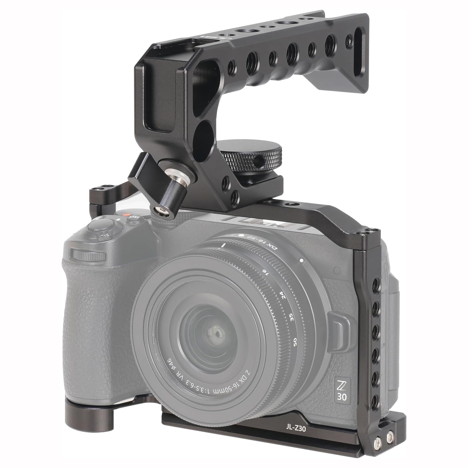 FOTGA Klatka na aparat i górny uchwyt, zestaw do montażu do kamery NIK0N Z30, stop aluminium, kamera wideo, vlogging, klatka, z płytką do szybkiej wymiany, kompatybilny ze standardową głowicą statywu