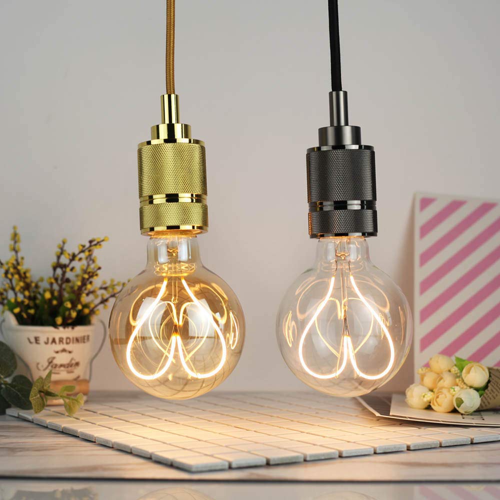 Żarówka, żarówka LED G95 Edison, antyczna, lampa w stylu vintage, żarówka Edison z żarnikiem ściemnialnym, bursztynowa, 220 V, 4 W, staromodna, dekoracyjna, złota, 6 szt.