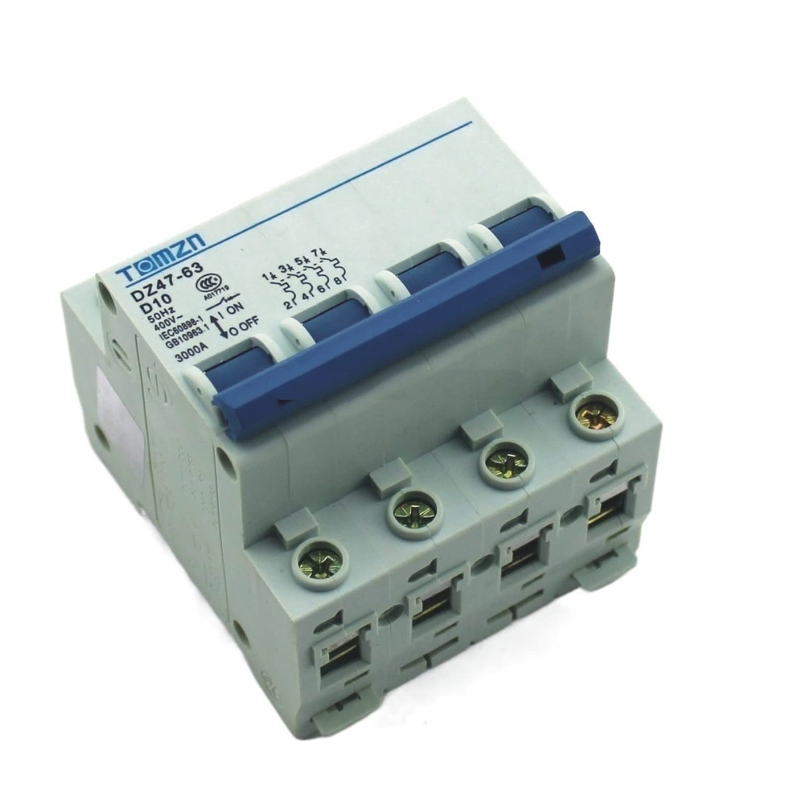 LHNBGTUIW 4P 10A D Type 240V/415V Circuit Breaker MCB 4 Poles