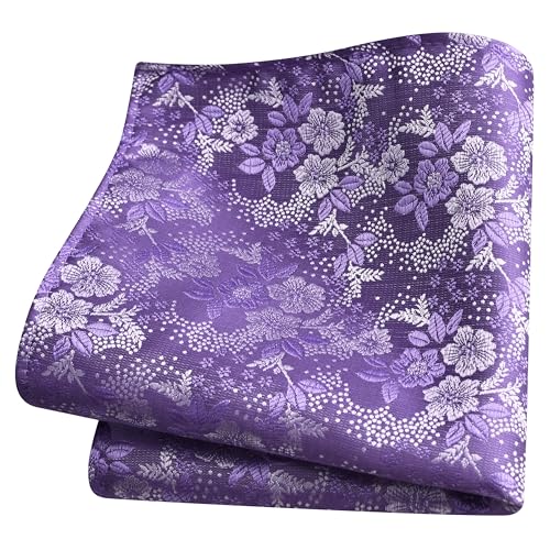 Image of GUSLESON 3.15 inch（8cm） Mens Floral Tie and Lapel Pin Necktie Hankerchief Cufflinks Set for Men