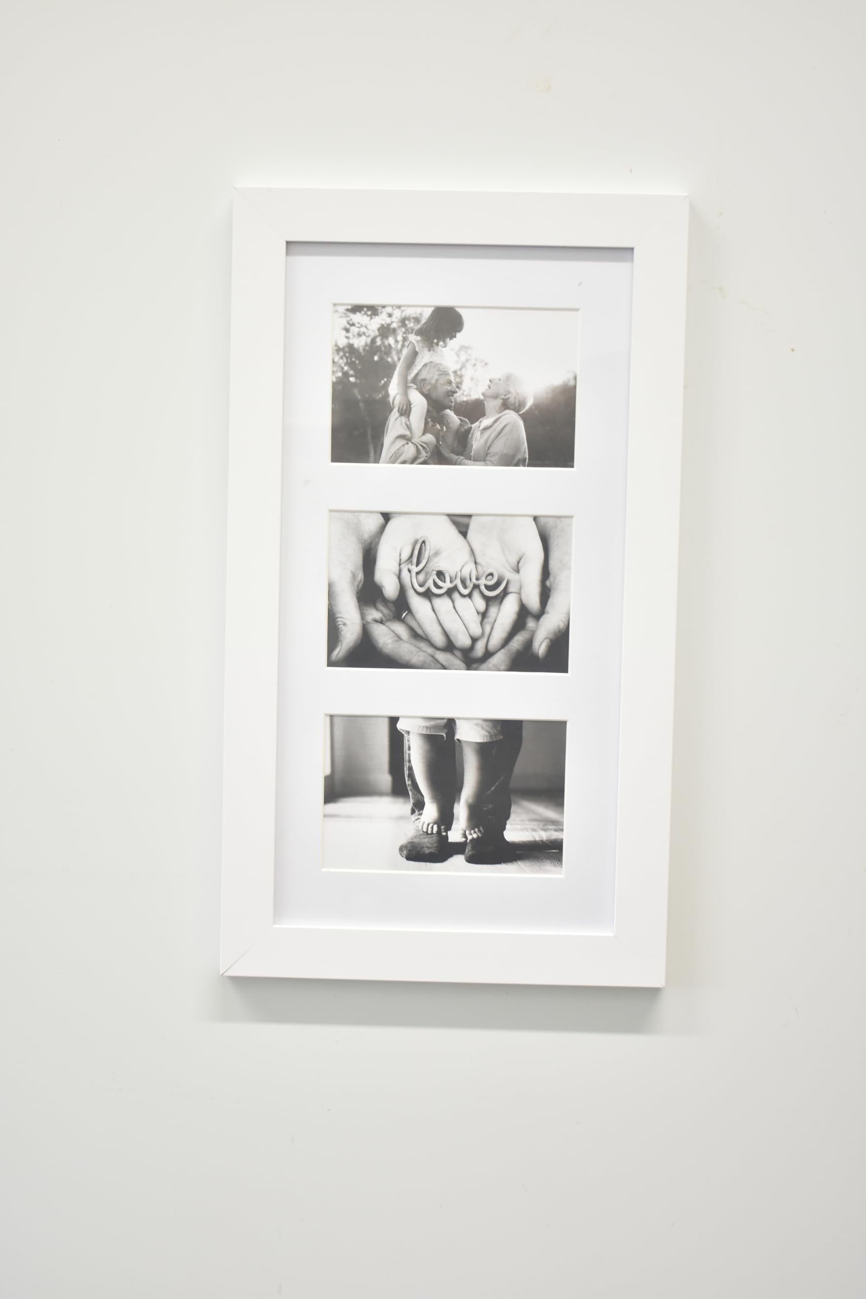 DEENZ 3 Multi-Aperture Frame Photos Multi Picture Wall Frame Family Rules Collage Frame Photo Frame 26x43cm (White)