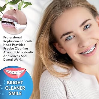 Replacement Brush Heads for OralB Braun Professional Ortho & Power Tip Kit- 8 Pack Compatible Orthodontic Electric Toothbrush Head Fit The Oral-B Pro 1000, Kids Plus!