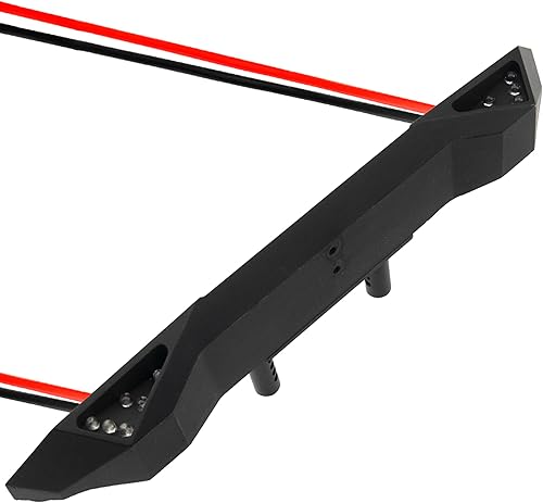 Miniatura 3 de ShareGoo - Parachoques trasero a escala 110, parachoques trasero de metal con barra de luces LED compatible con Axial SCX10 90046 90047 Traxxas TRX4