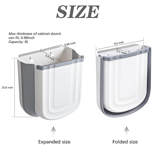 Miniatura 3 de Cubo de basura plegable para armario de cocina, pequeño cubo de basura plegable para cocina, baño, dormitorio