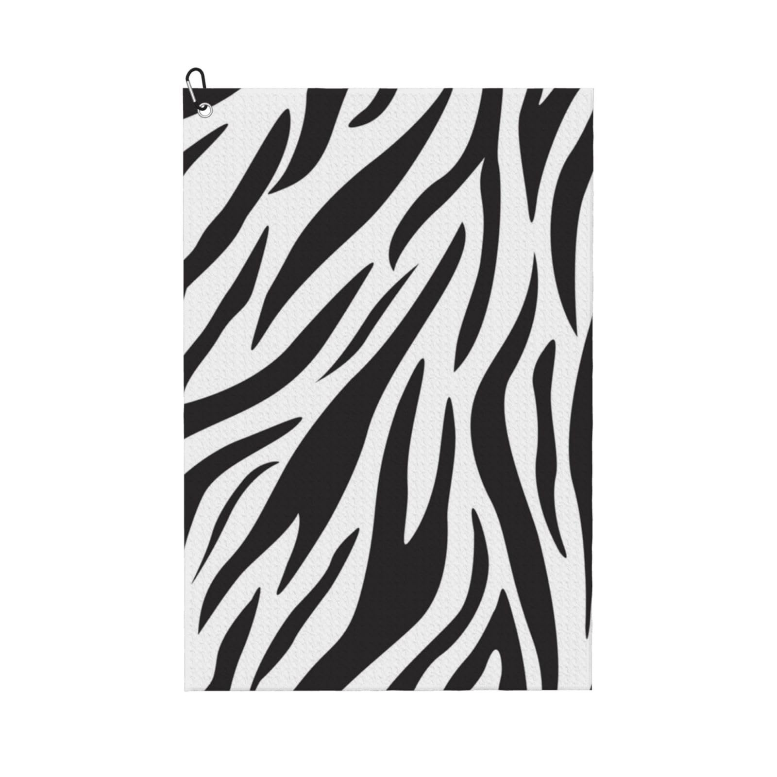 Hnnkloy Zebra Print, 16x24 in Portable Waffle Golf Towels with Carabiner Clip for Golf Bag