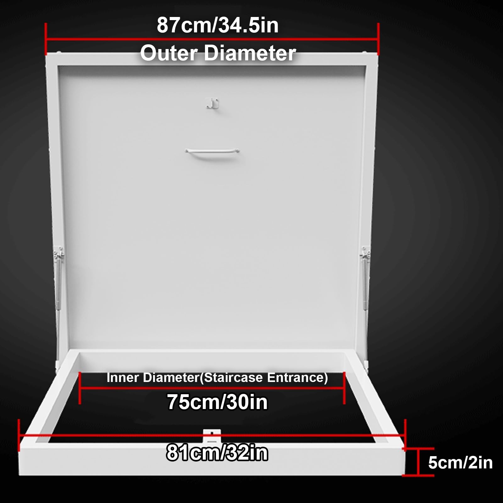 Ventanas De Tejado De Salida, Claraboya Techo, Trampilla De Acceso A Tejado, Resistente A La Lluvia Escotilla Acceso Al Techo, Carga Máxima 100 Kg, for Sótanos, Desván, Cobertizos (75x75cm/30x30in)