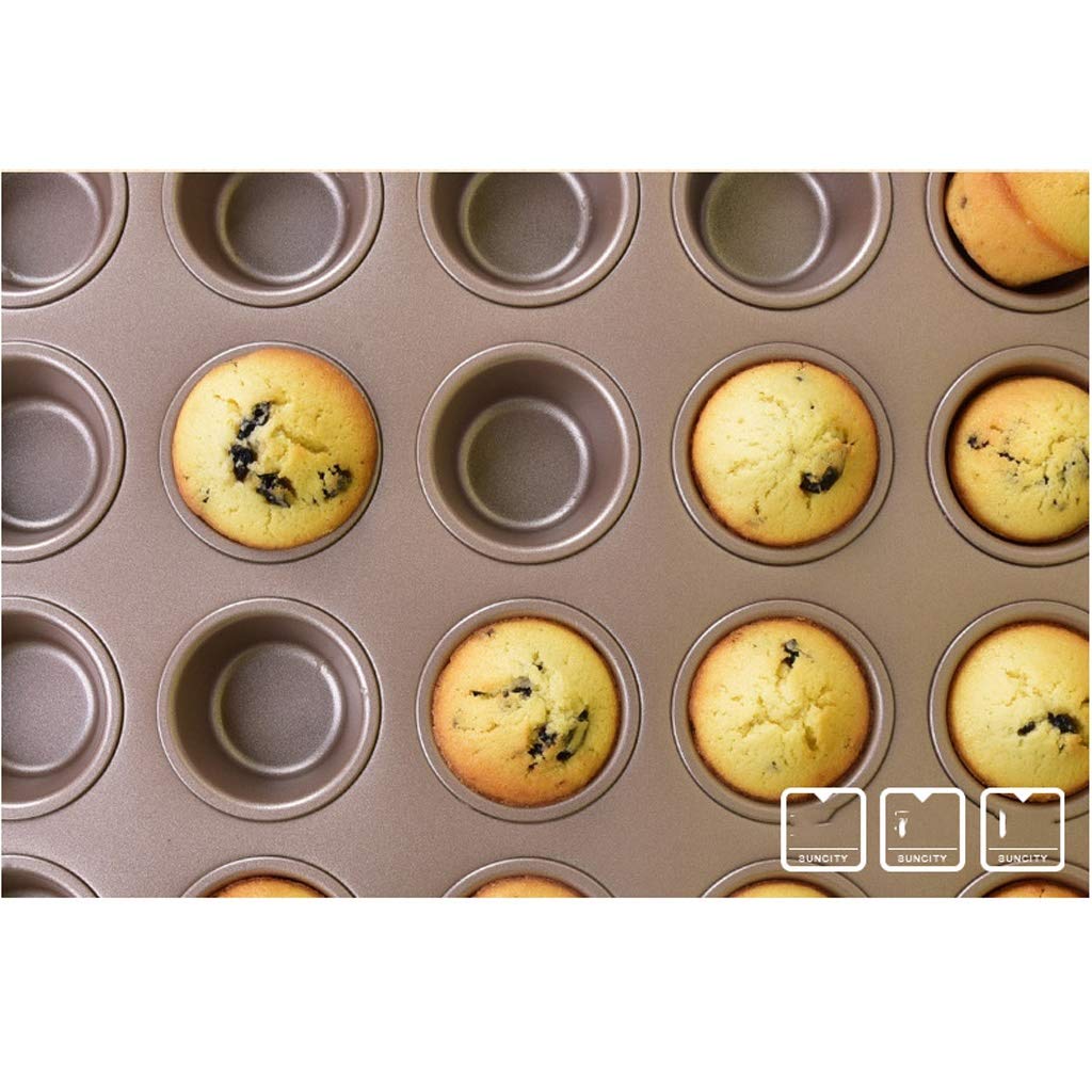 Molde de pastel 24 antiadherente Ronda mollete de la torta del molde del buñuelo molde de la hornada antiadherente Mini mollete con la taza