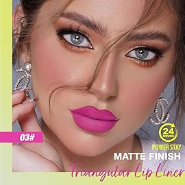 evpct Hot Pink Triangle Lip Liner Pencil Stick for Women, Retractable Lips Liner Pen Triangle Tip for Sculpting & Filling & Plumping, Longwear Lipliners Pencil, Vegan Cruelty Free Lip Filler Plumper