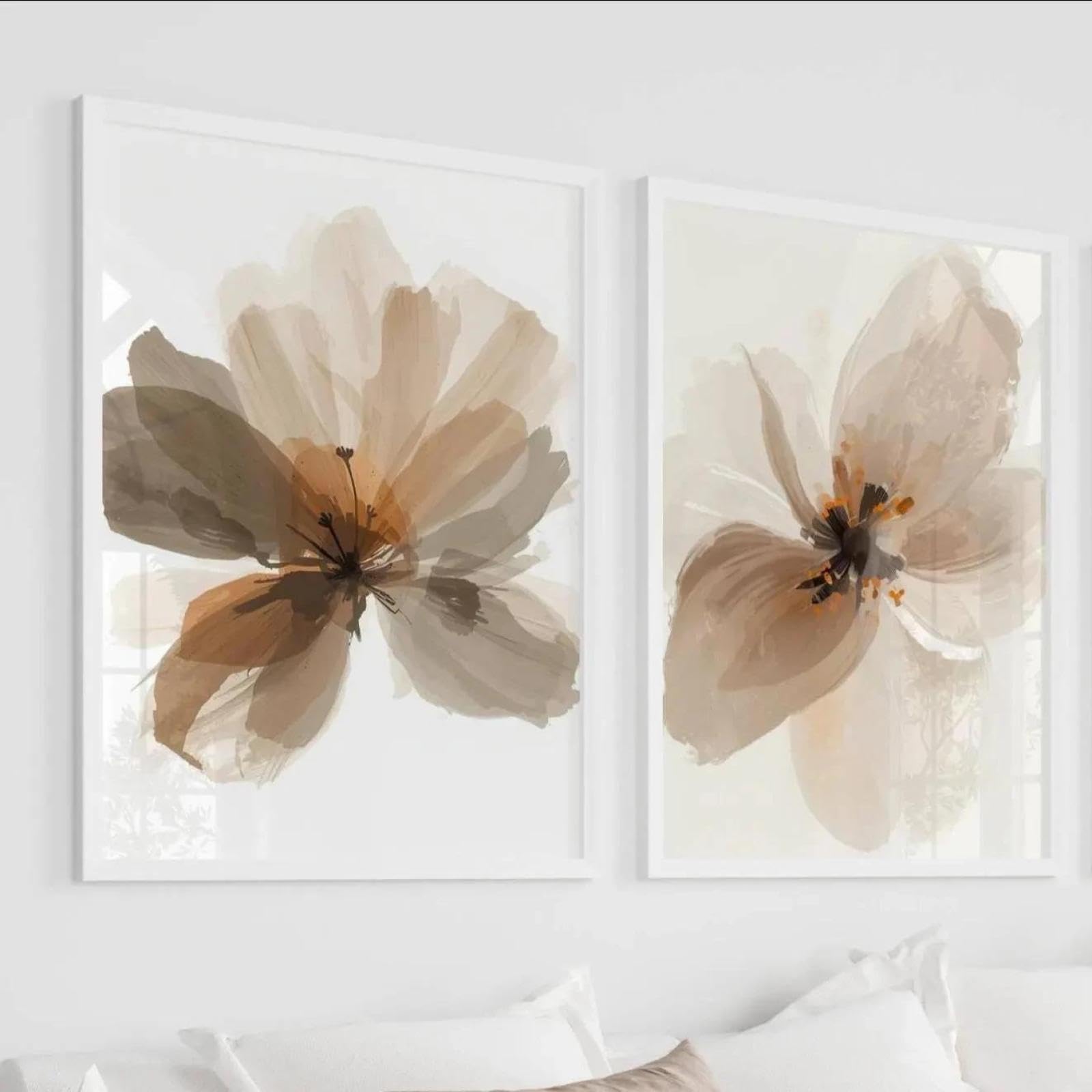 Baibexing Abstract Neutral Floral Canvas Painting Poster And Prints Wall Art Picture For Living Room Home Decor 50X70Cmx2Pcs Unframed