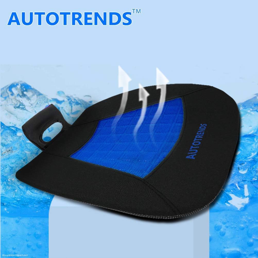 AUTOTRENDS-SJ164A016-1 Gel Seat Cushion Cooling Coccyx Orthopedic Breathable Car Seat Cushion Anti Slip Backing Mat, Black : Automotive