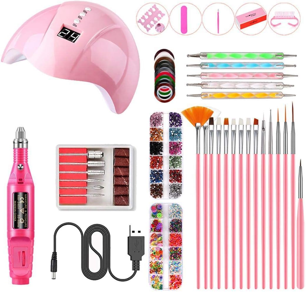 Practical Portable UV Lamp LED Dry Nail Kit Nail Art Manicure Set Acrylic Nail Tools