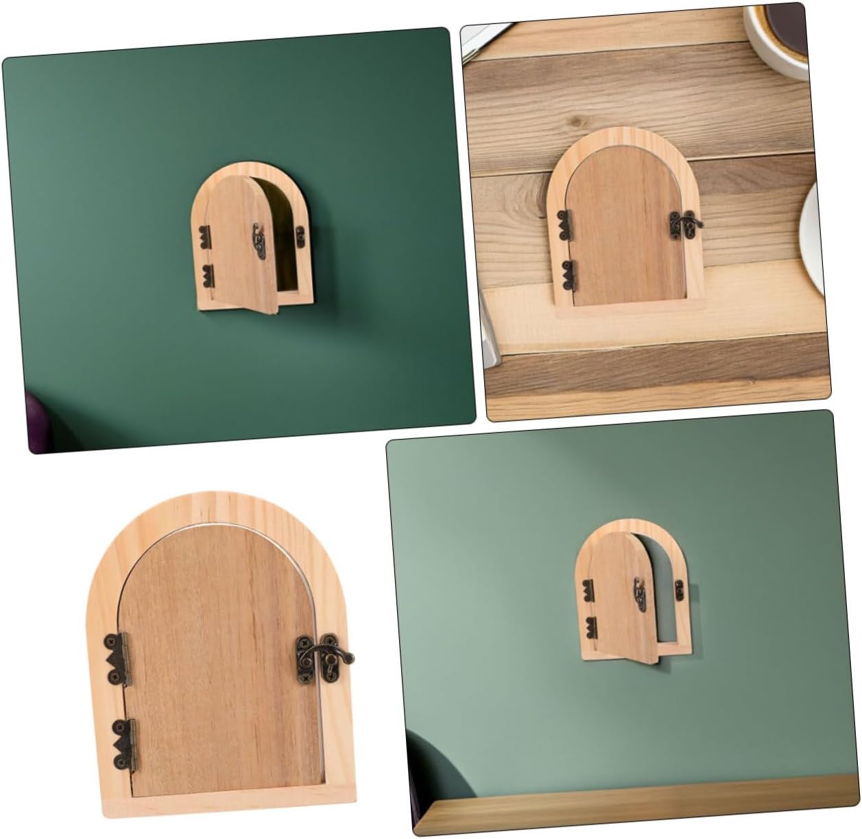 2pcs Wooden Fairy Tale Door Socket Cover Childproof Electrical Outlet Safety Cap Decorative Door for Decor