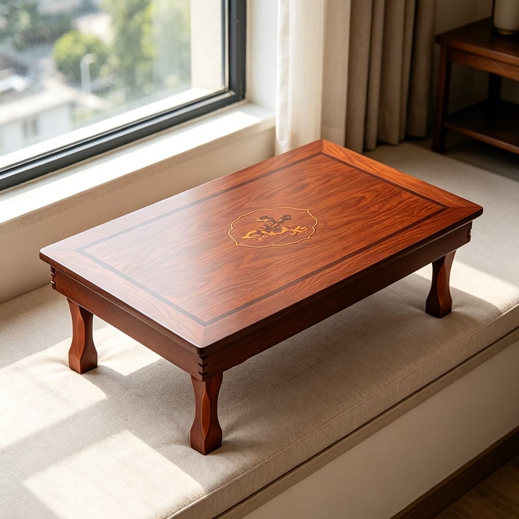 Table basse pliante japonaise en bois 80x60x29cm pour salon de thé