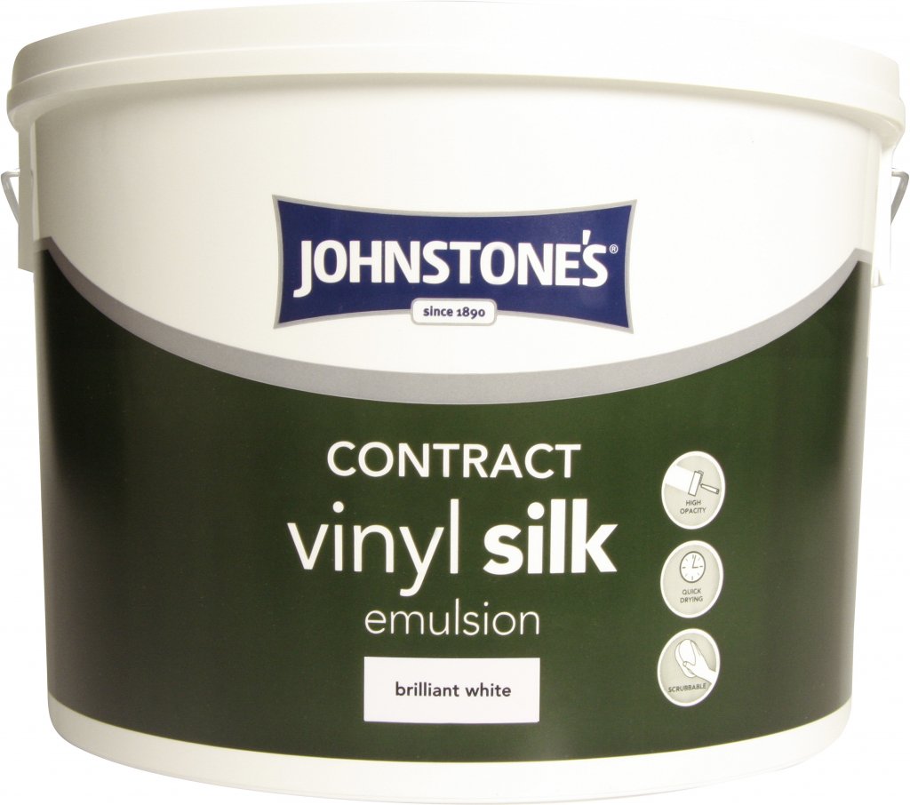 Johnstone's Contract Vinyl Silk 10L Pure Brilliant White