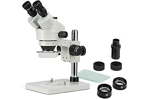 SWIFT Trinocular Stereo Zoom Microscope with 56-Bulb LED Ring Light, 3.5X-90X Magnification