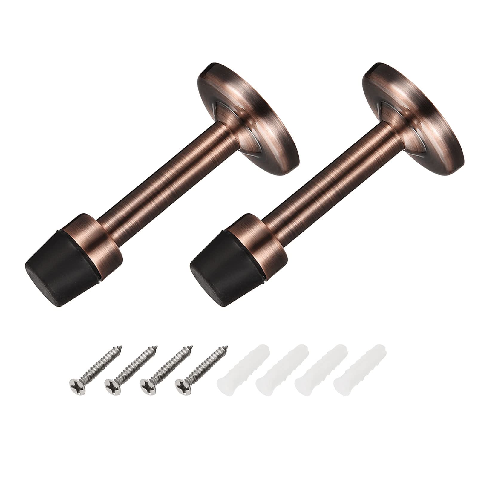 METALLIXITY Door Stop Wall Mount Door Stopper (78mm/3.07") 2pcs, Zinc Alloy Sound Dampening Door Stoppers with Screws
