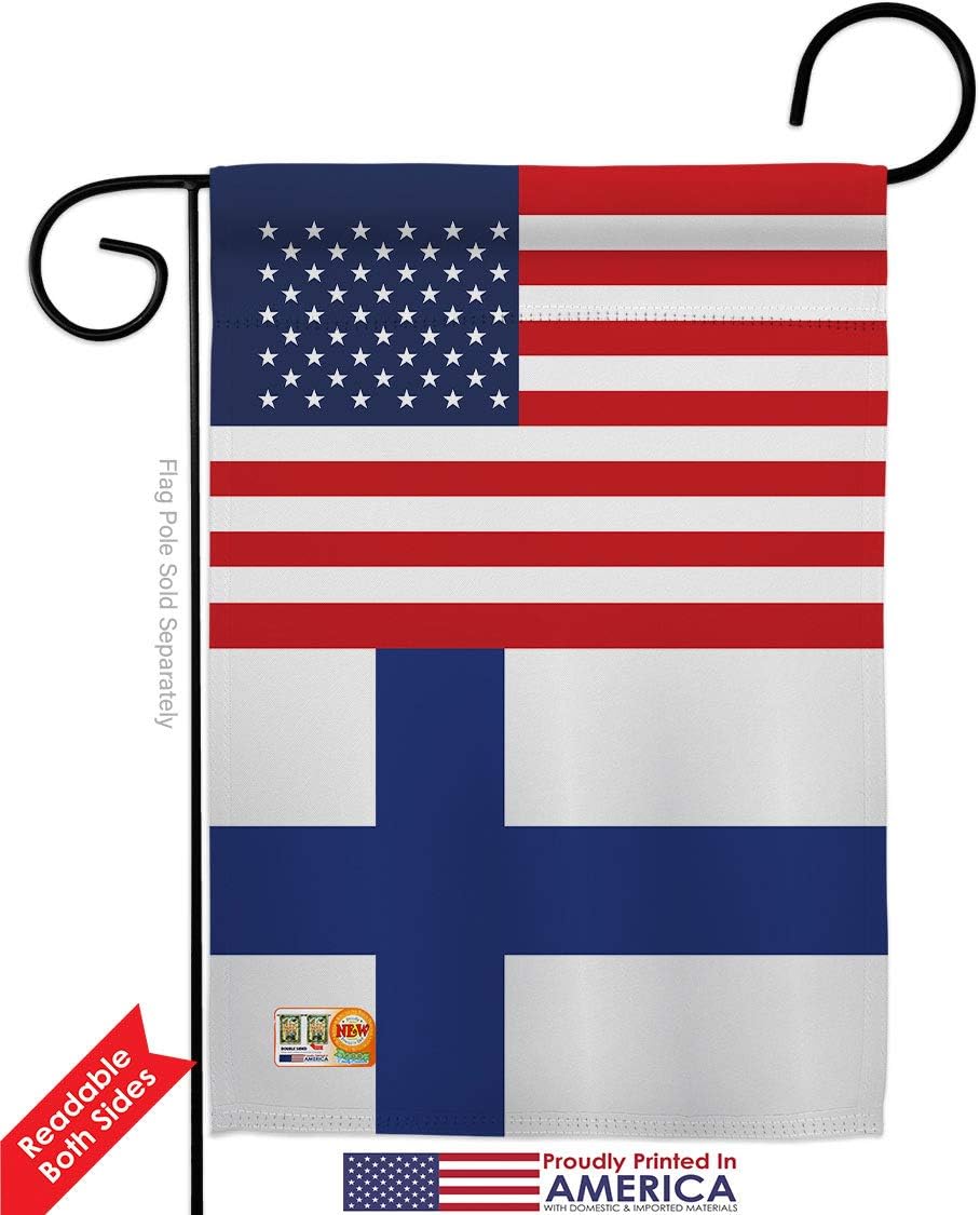 Finland US Friendship Garden Flag Set Wall Holder Regional USA American Alliance World Country Particular Area Small Decorative Gift Yard House Banner Double-Sided Made In 13 X 18.5
