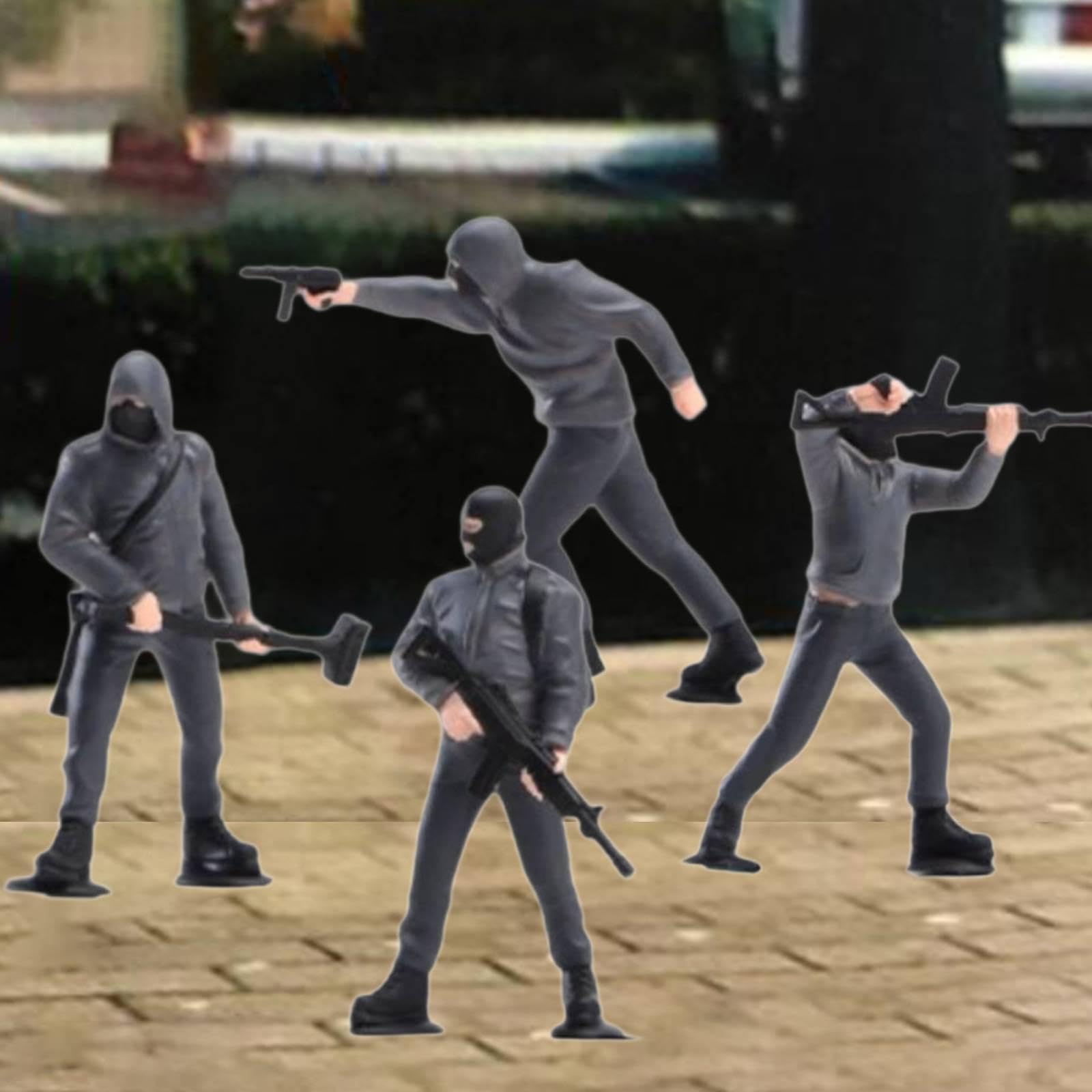 4 Figure in 1:64 per Decorazione da Scrivania E Paesaggi in Miniatura.