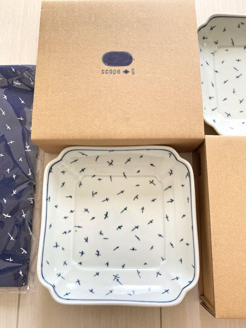 scope スコープ ヒラヒラ 長角皿 木瓜角皿 各2枚 4枚セット 木瓜角皿 ヒラヒラ | 東屋