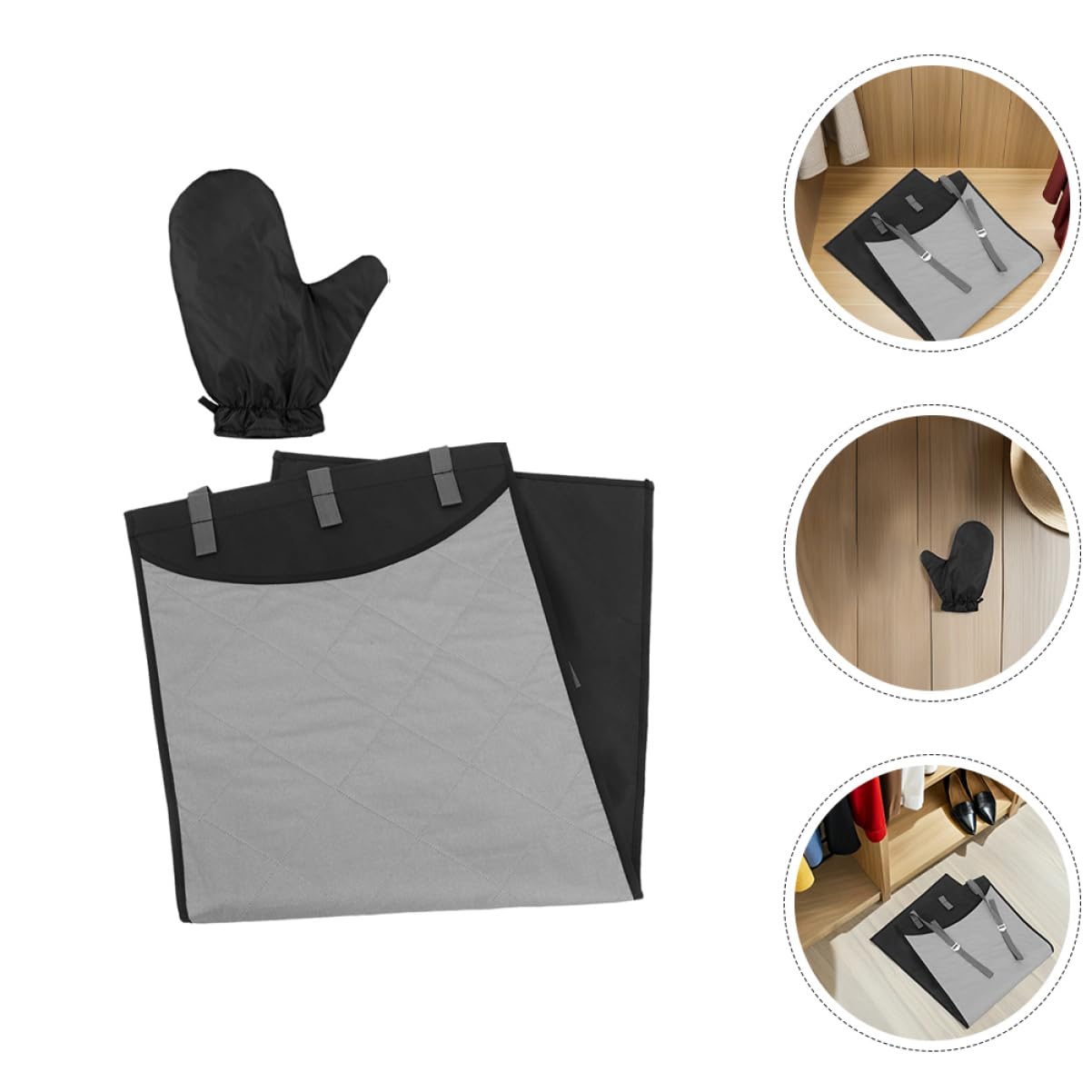 Tragbare Bügelmatte mit Türaufhängung, Faltbar für Zuhause und Reisen | Dampffestes Handschuhset, Glatte Oberfläche, Baumwolle Polyester Oxford, für Kleine Räume