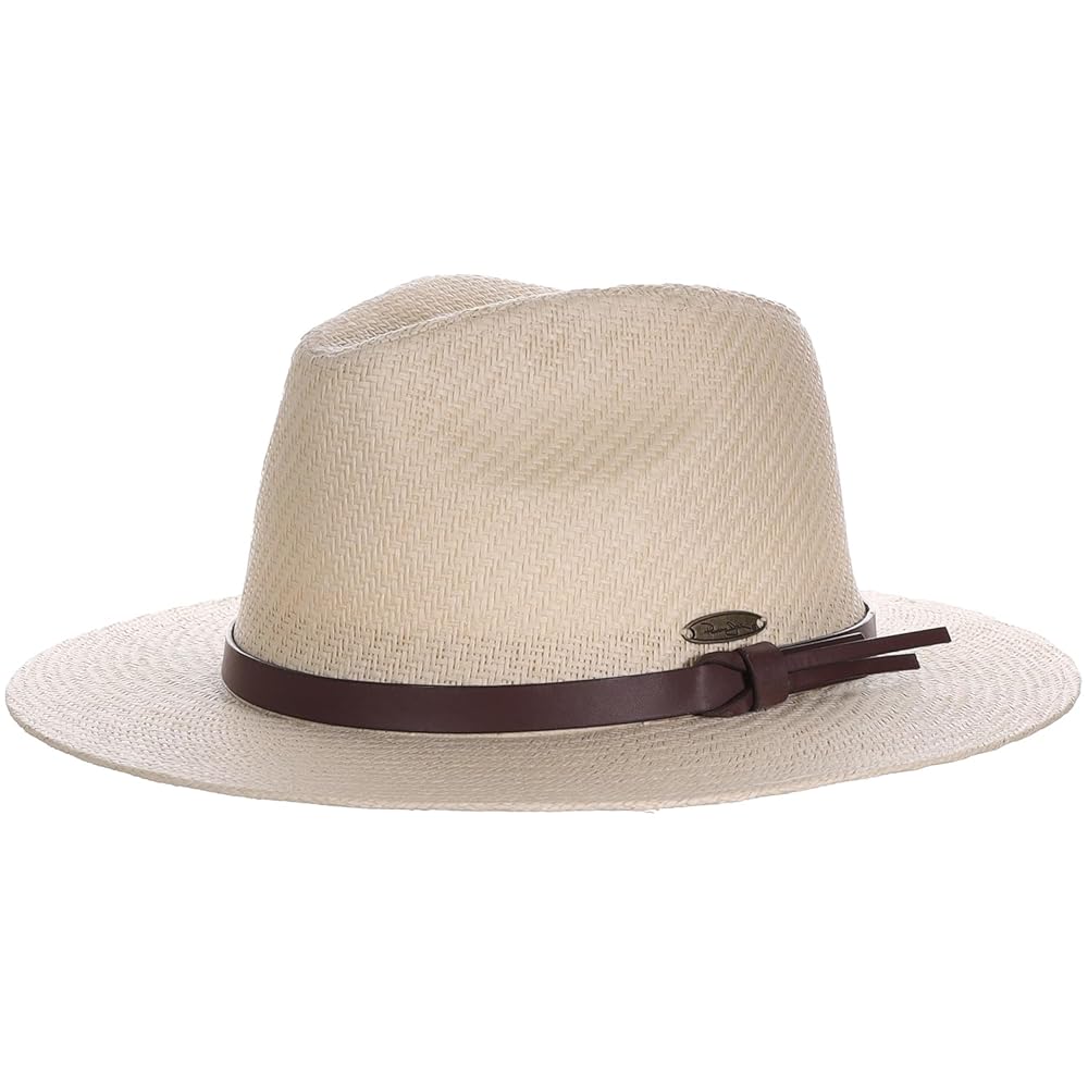 Panama Jack Straw Safari Hat - Vegan Leather Band Matte Toyo