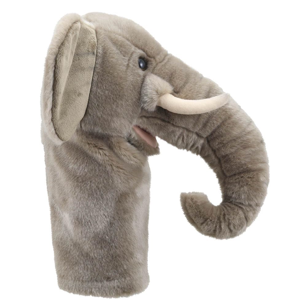 The Puppet Company Peluche a forma di elefante, safari con bocca mobile, grande baule, orecchie grandi, unisex, per giochi fantasiosi, 35 cm