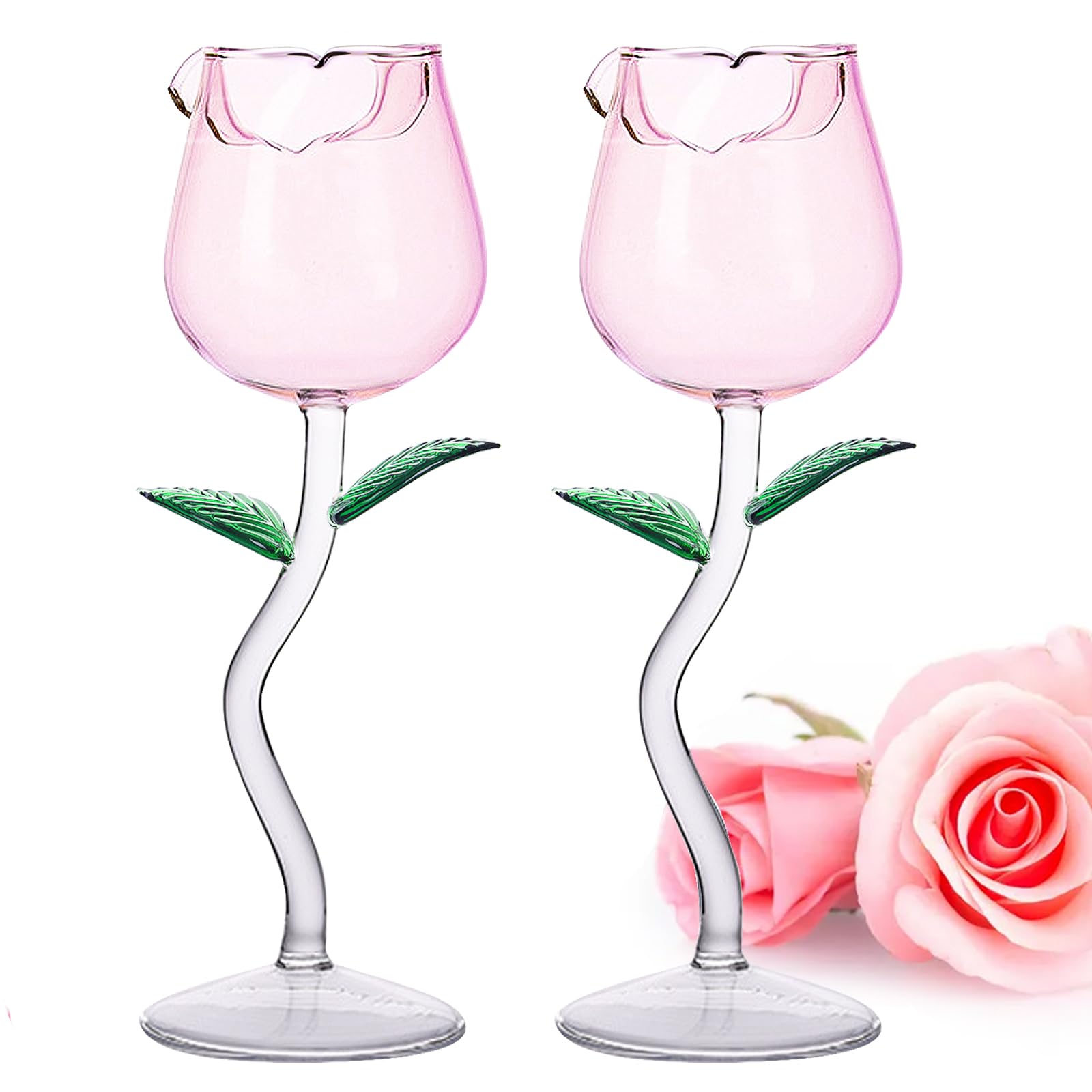Flûtes à vin rose lot de 2 verres à vin rouge pour mariage et fête