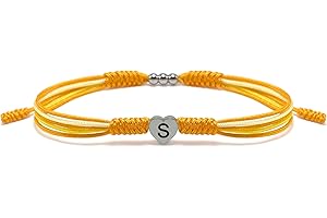 HARACRAFT Sunflower Heart Link Charm Bracelet with Initial Letter