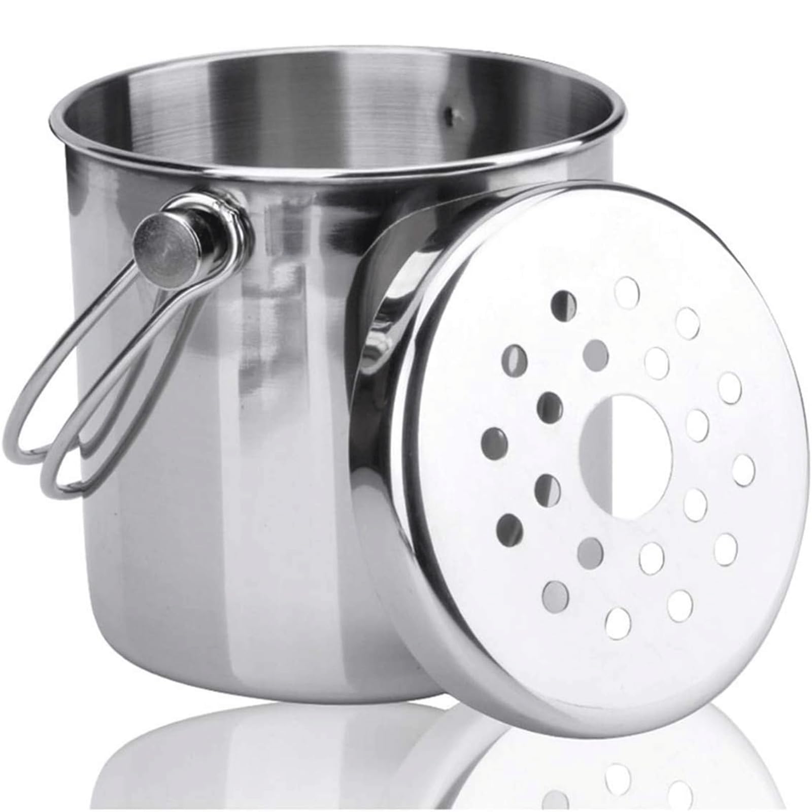 Cubitera Botella Vino Cubo de Hielo de Acero Inoxidable con Recipiente de Hielo de Mango portátil con Filtro de Bebidas para el Barril de Alimentos