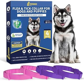 Dog Collar Repellent, 4 Pack Dog Collars, Pink&Purple