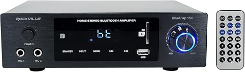 Miniatura 2 de Rockville BLUAMP 150 Receptor Bluetooth estéreo para el hogar+(2) altavoces de torre blancos