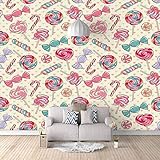Mural De Pared De Papel Pintado De Fotos - Piruleta De Dibujos Animados Coloridos Papel Pintado Sala De Estar Dormitorio Oficina Pasillo Decoración Murales Decoración D 140 (ancaHtoo) x 70 (aHto) cm