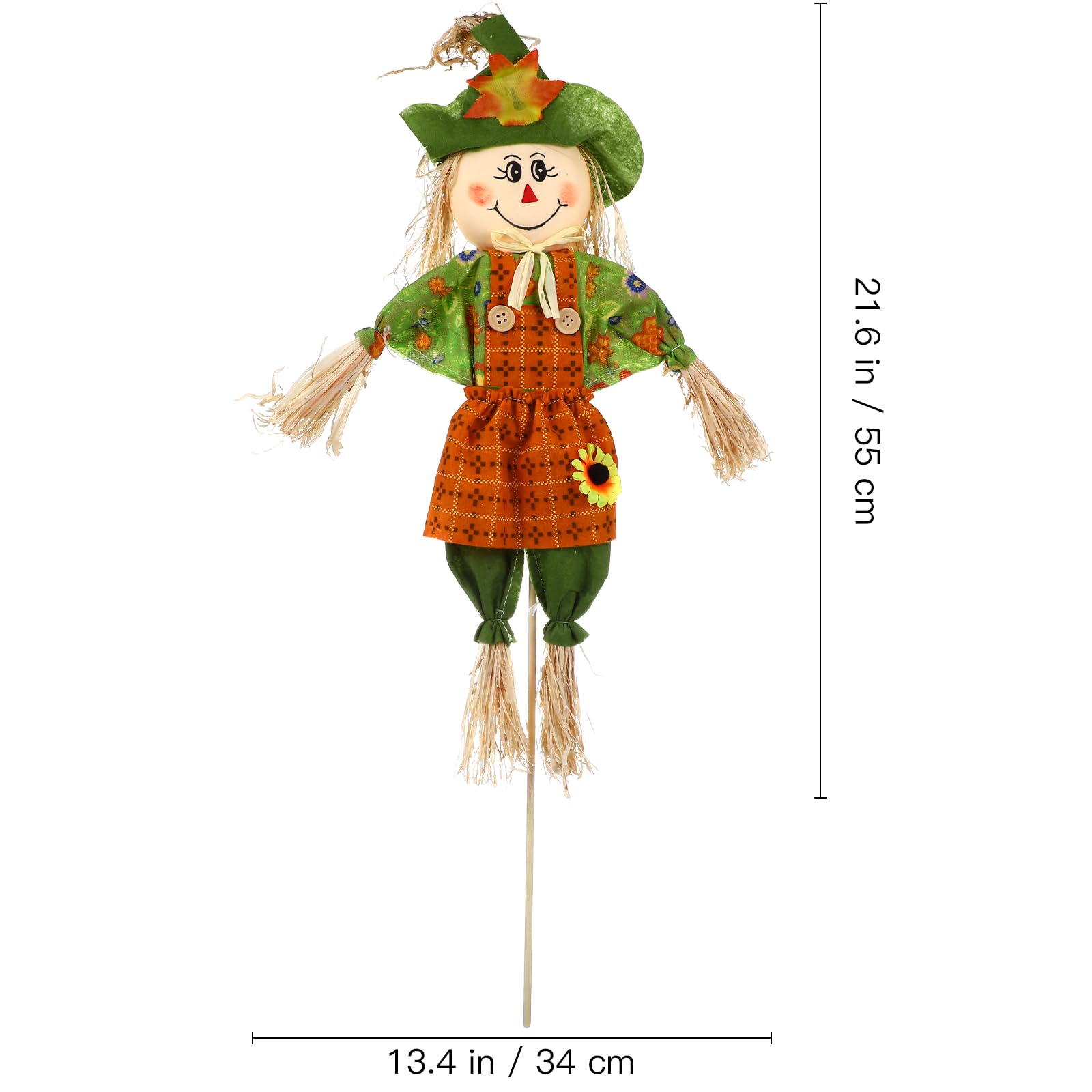 Alasum 2x Halloween Vogelscheuche Deko - 40cm Gartenfiguren Herbstdeko Zufällige Farbe
