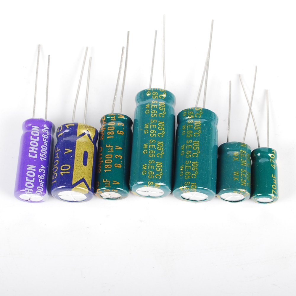 NW Motherboard Capacitors Suit, Computer Motherboards Special Electrolytic Capacitor Pack Electronic Component Package 18 Kinds of Capacity, A Total of 180pcs