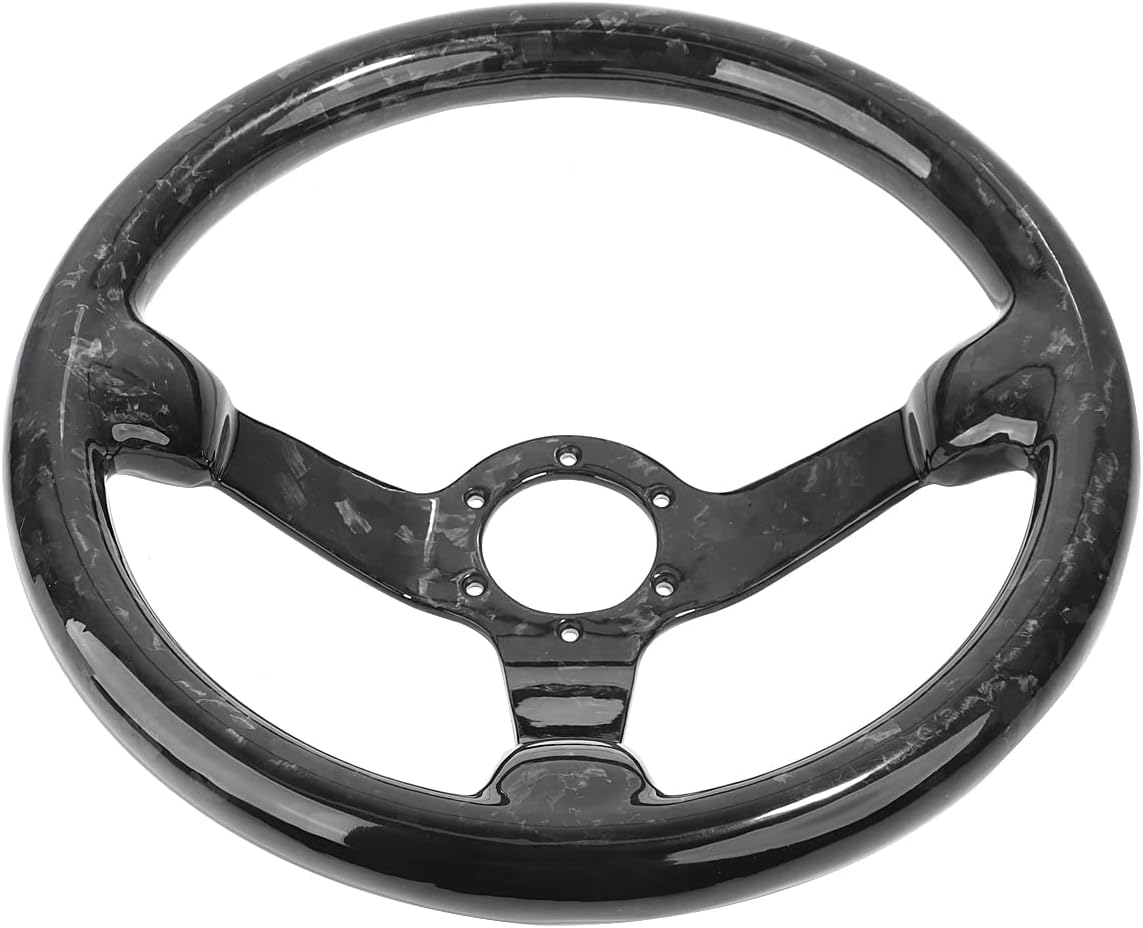 Forged Carbon Fiber Racing Steering Wheel 14'' inch 350mm Diameter 6 Bolts
