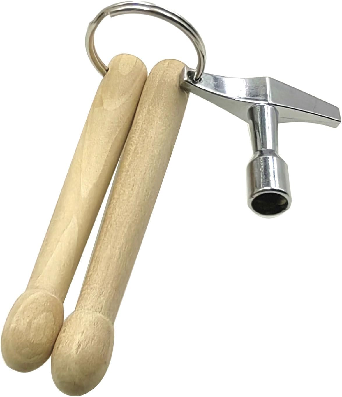 Compacts Wooden Drumsticks Keychains With Portables Percussion Tool Fashion Accessory