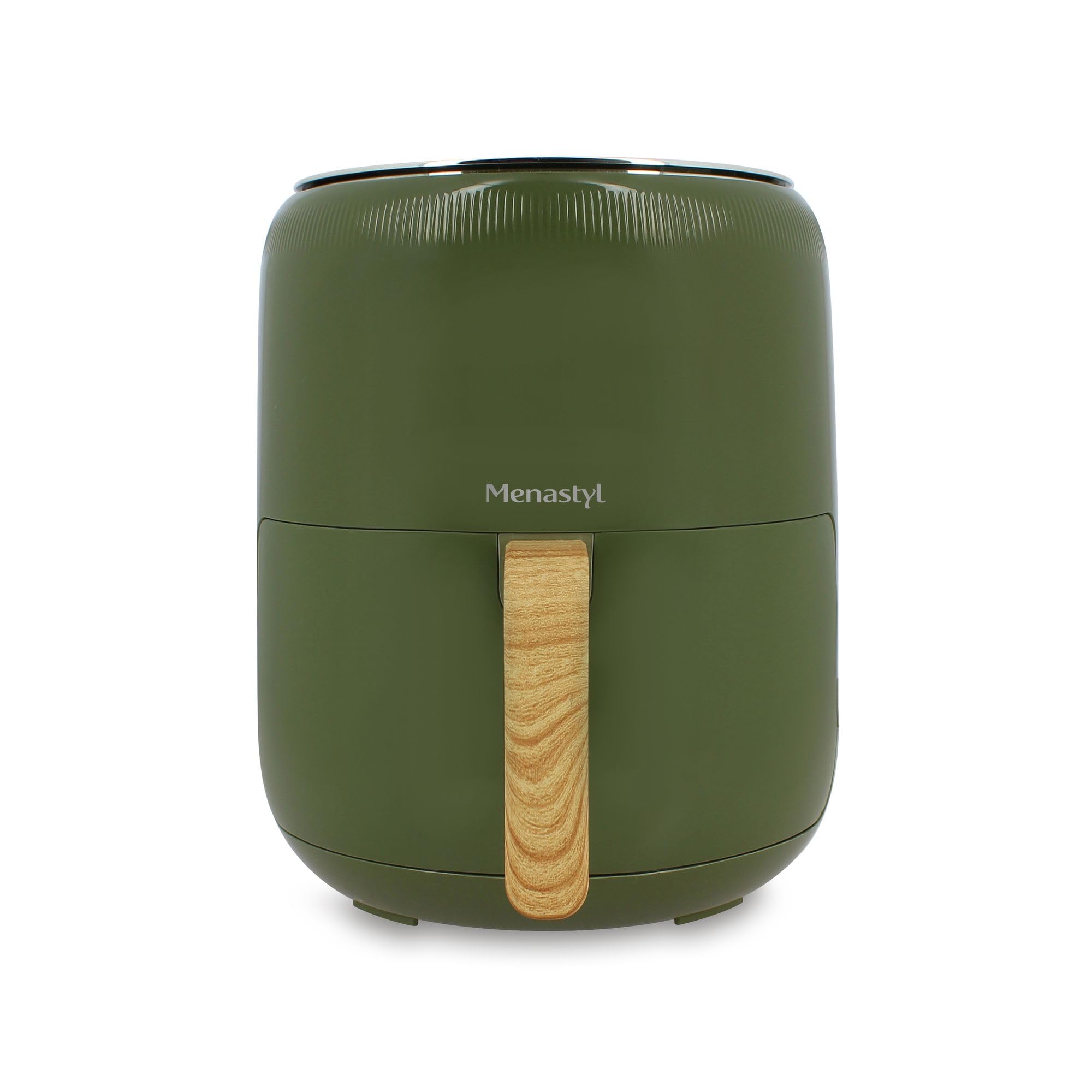 MENASTYL - Colorama Frytkownica bezolejowa na gorące powietrze - Oliwkowa - bez PFAS - 4,5 l - 8 programów - Temperatura do 200°C - Timer 1 godzinny - Kosz i ruszt można myć w zmywarce - 6025006