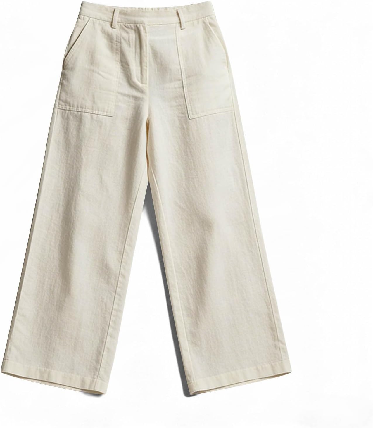 Womens Wide Leg Linen Cotton Pants Summer Casual Straight Leg Lightweight High Waisted Trousers for Work Lounge