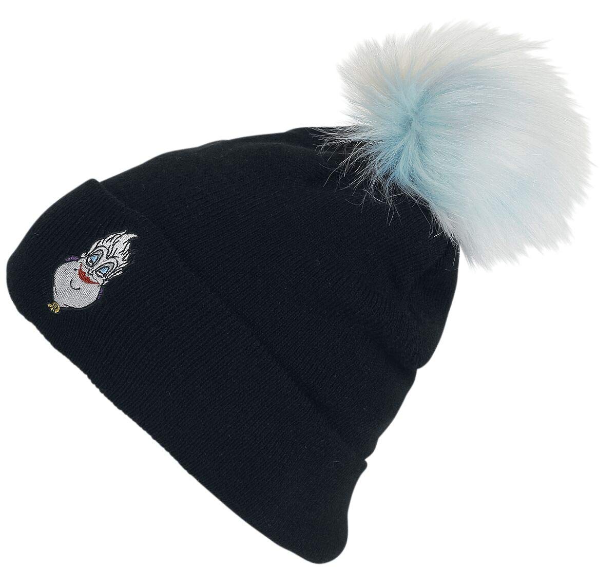 Disney Unisex The Little Mermaid Ursula Pom-pom Knitted Beanie, Black (KC427758LMR)