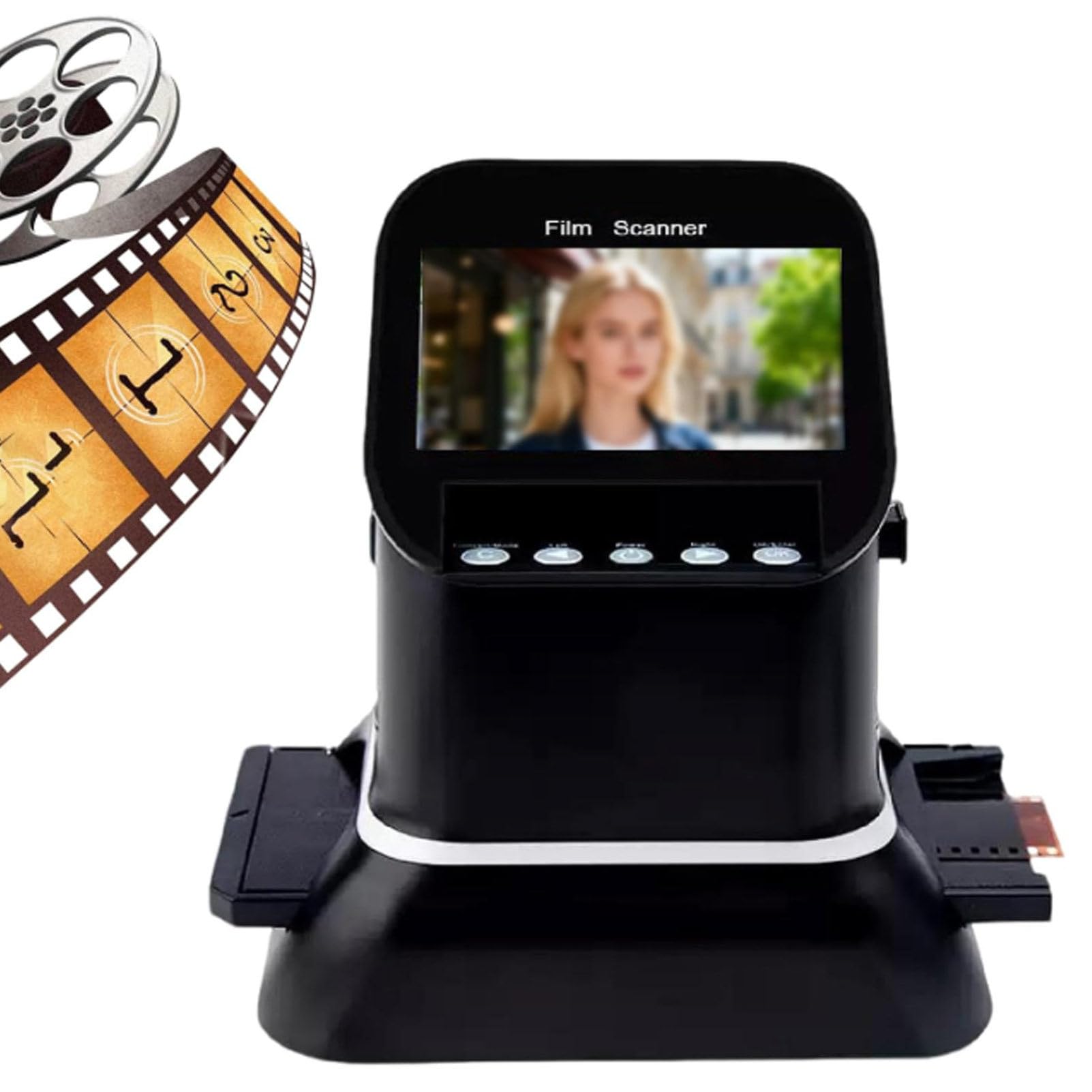Digital Film Scanner, 120 High Resolution, Supports 5 Sizes of 120 Film, 1080p LCD Screen, Negative Converter Can Convert 35mm, 135, 126, 127 Negatives and Slides to Digital JPEG-image-9