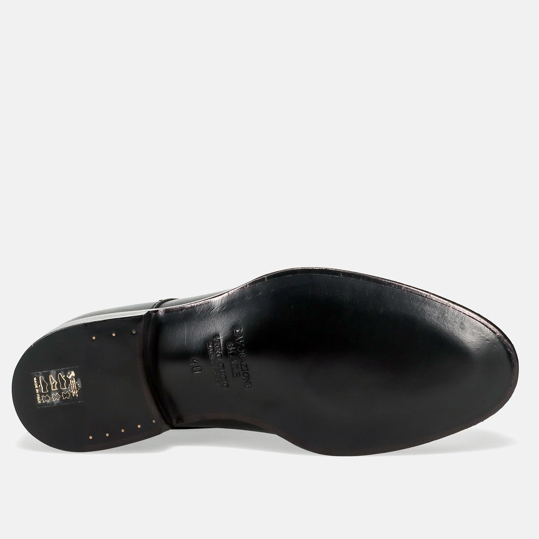 Sangiorgio Zapato con doble hebilla para hombre, piel negra - 6724 Crust Negro - Talla