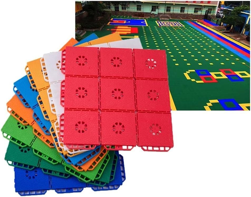 Alfombra modular entrelazada naranja para parques infantiles de exterior