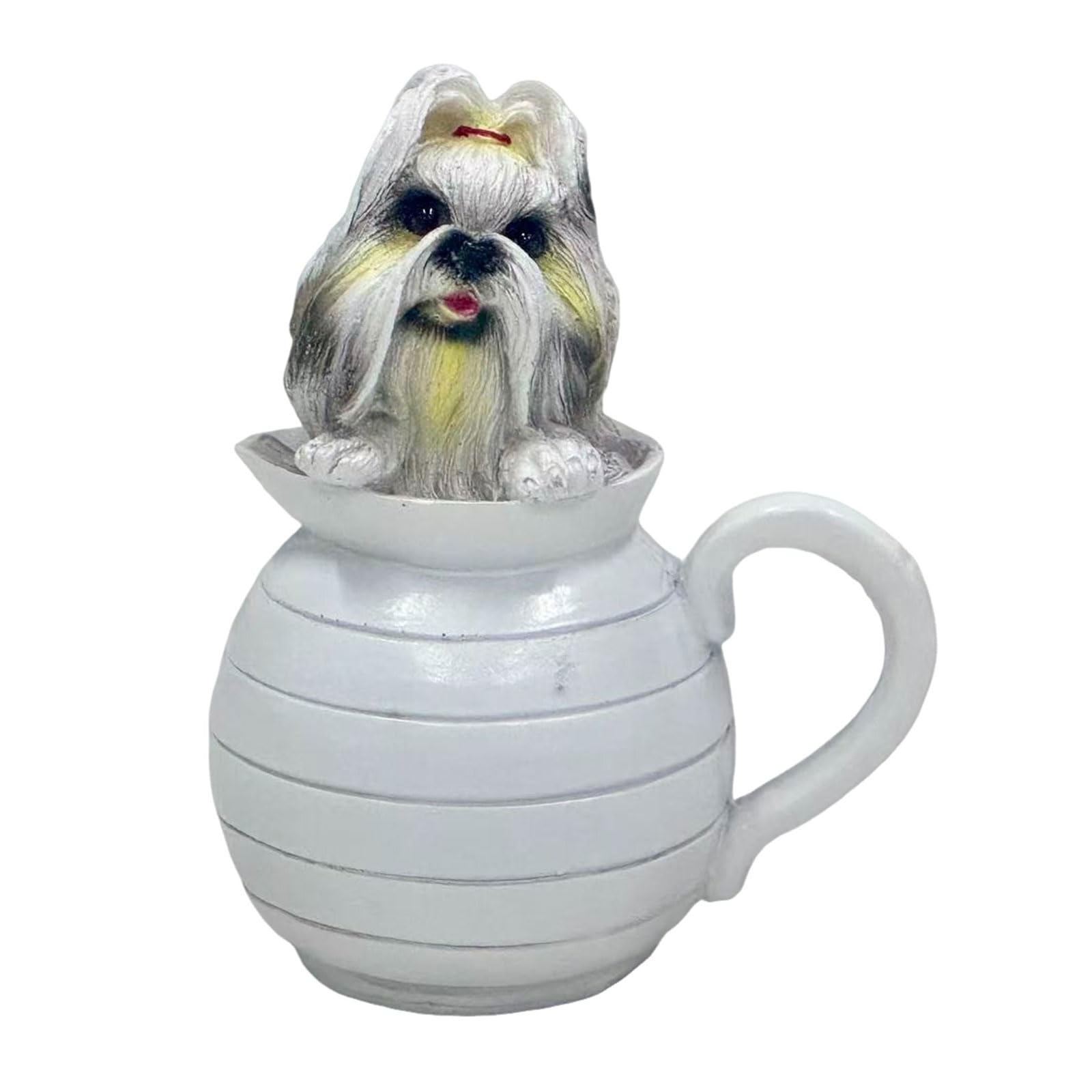 TFAOYS Artistic Lovely Canine Sculpture Resin Art Piece Home Accent Great Present Dog Owners Dog Sculpture