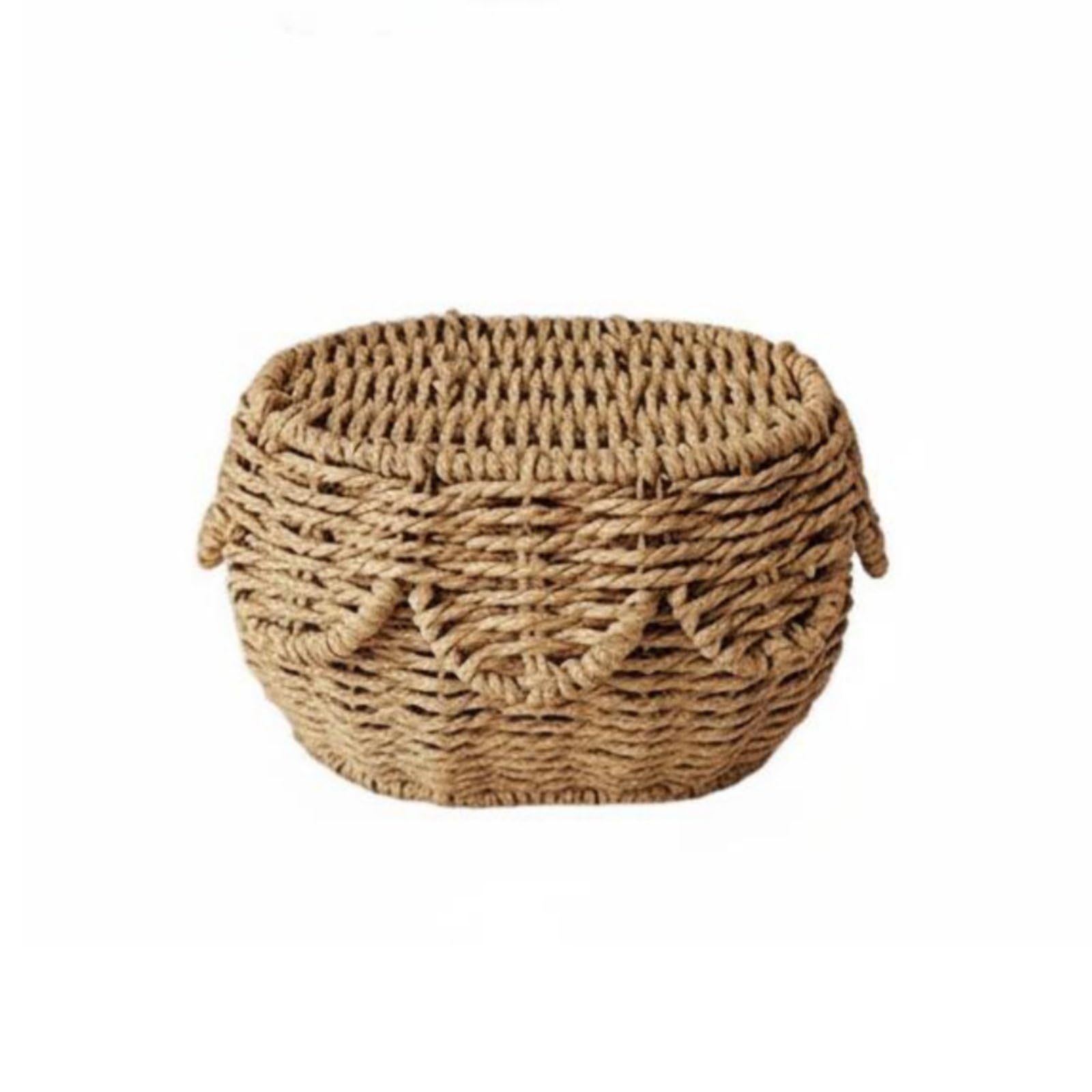 Panier tressé de rangement en corde de papier boîte tissée avec couvercle chambre