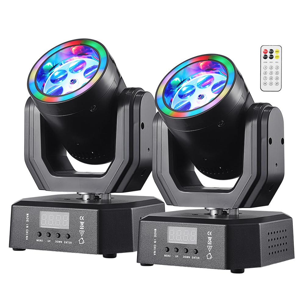 Mini luce a testa mobile, 30 W, luci a LED compatte per palcoscenico DJ, testa mobile occhi d'api con effetti aureola, telecomando/DMX512/controllo del suono per matrimoni, DJ party, discoteca